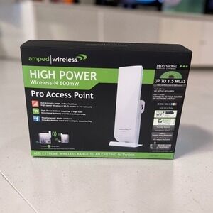 Amped Wireless AP600EX High Power Wireless-N 600mW Pro Access Point 1.5 Mi Range